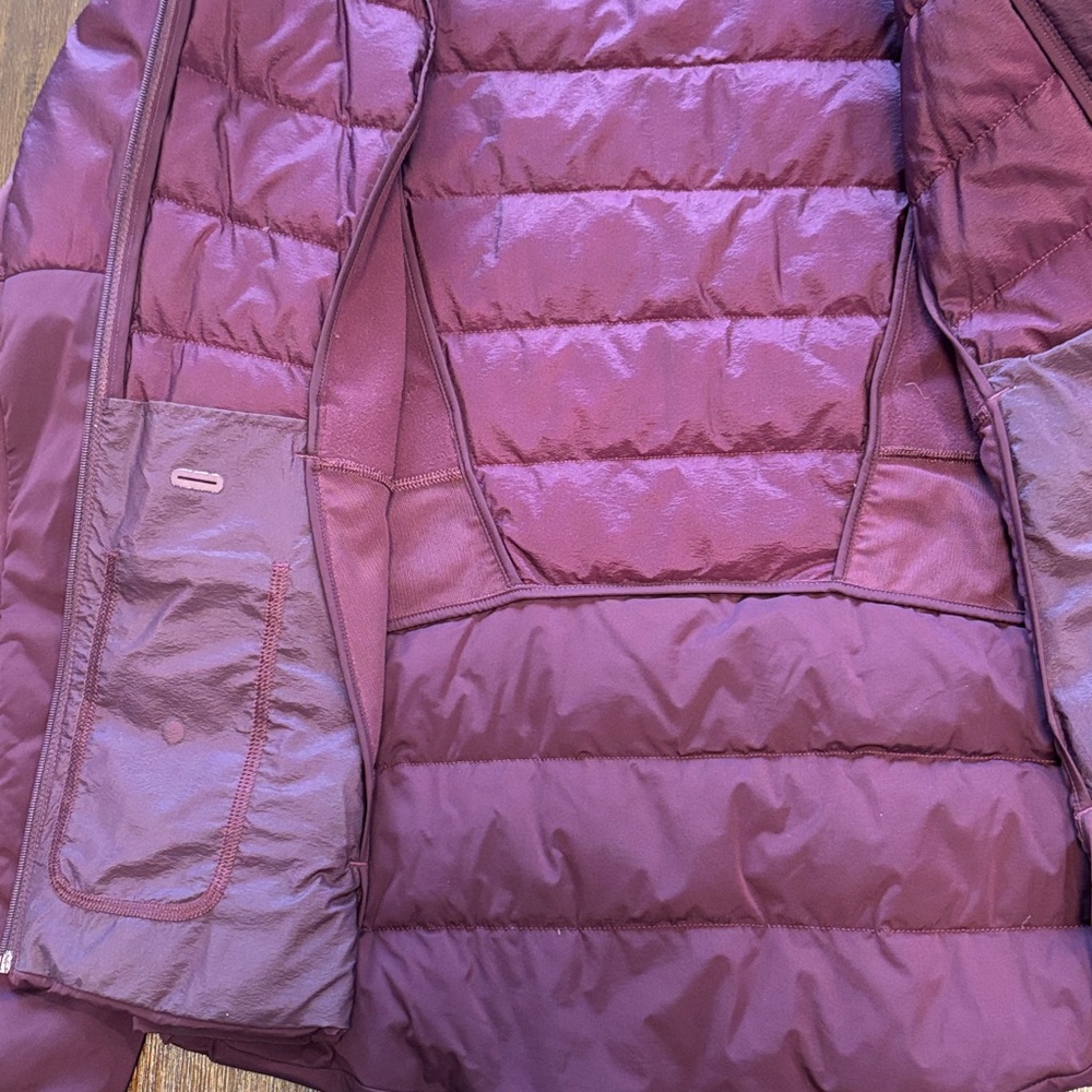 Lululemon Athletica Maroon Hooded Puffer Jacket - Picture 4 of 9